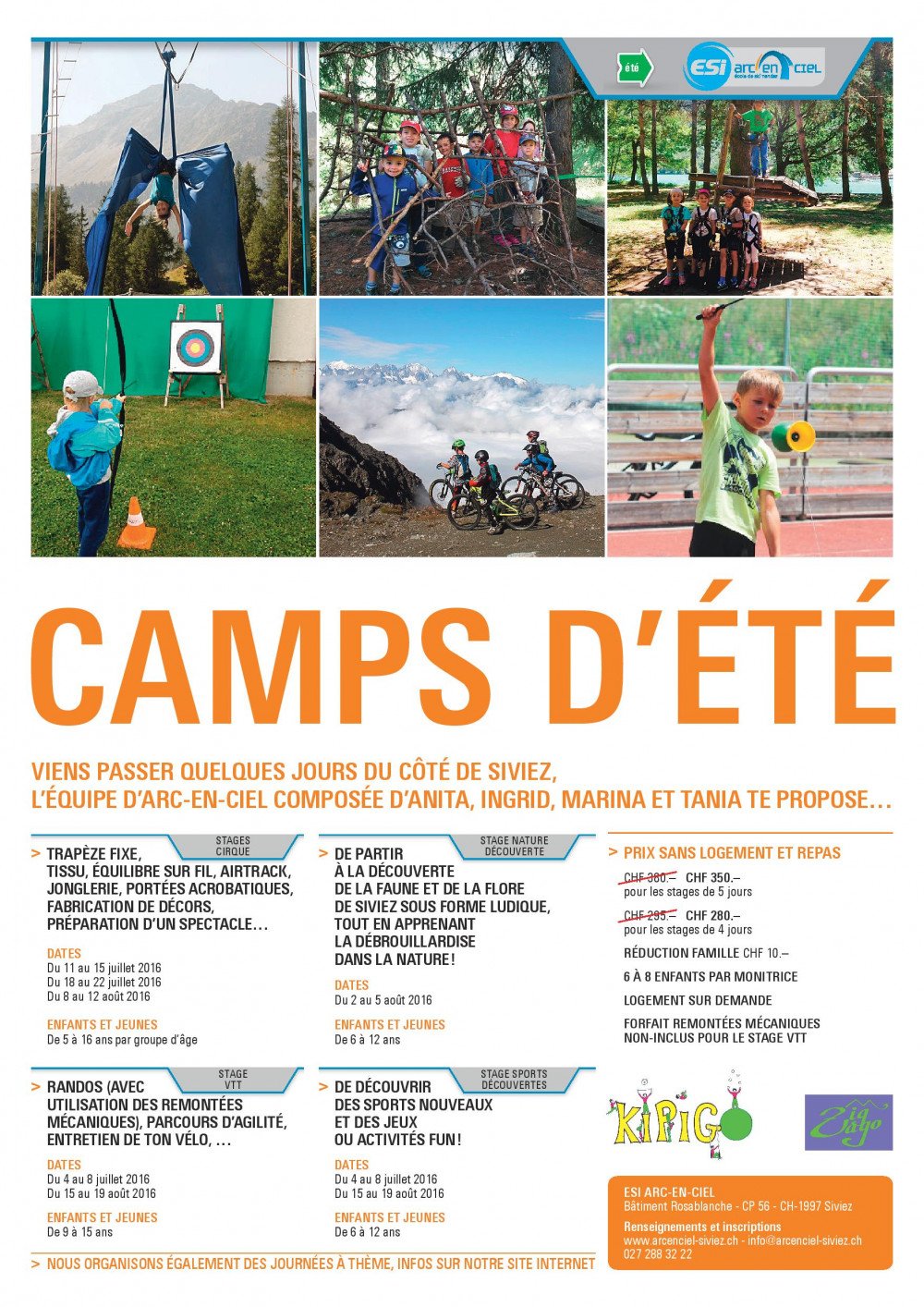camps d'été du côté de Nendaz